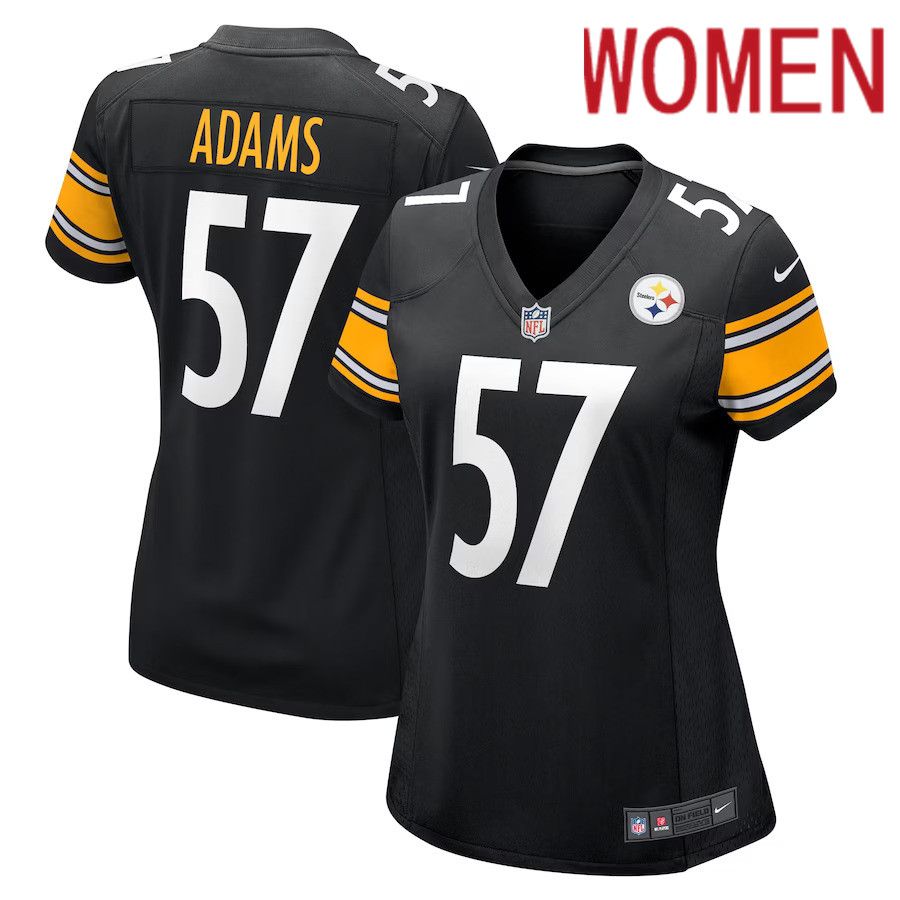 Women Pittsburgh Steelers #57 Montravius Adams Nike Black Game Player NFL Jersey->women nfl jersey->Women Jersey